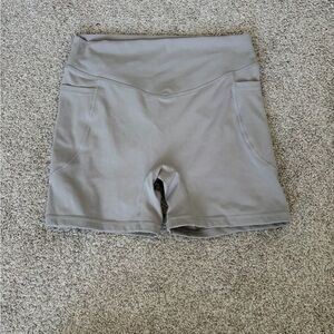 Gold Hinge Gray High-Waisted Shorts